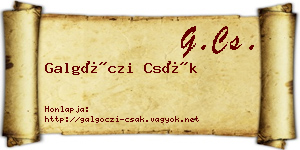 Galgóczi Csák névjegykártya